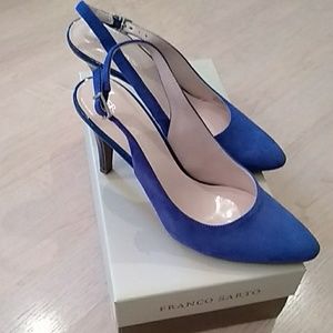 Franco Sarto Sapphire blue suede heels